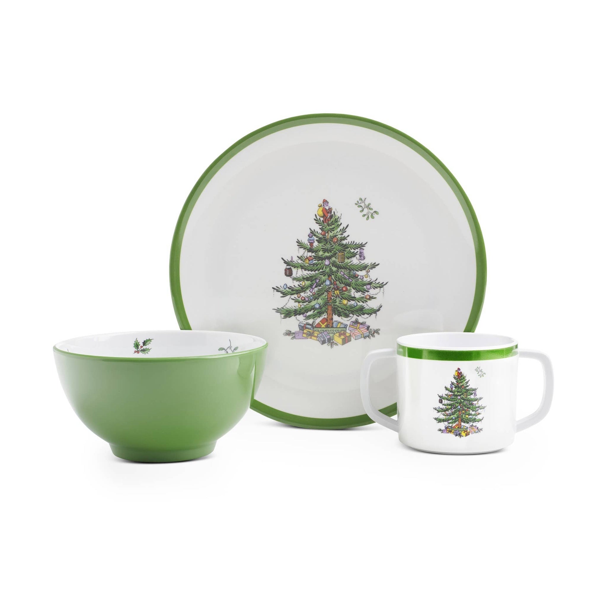 Spode Christmas Tree 3 Piece Tea Set Ornaments