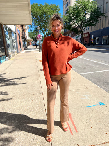 Charlie B. Solid Ottoman Sweater - Spice