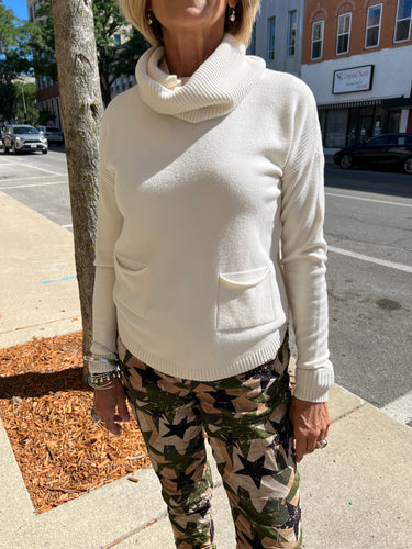 Charlie B. Scarf Sweater  -Ecru