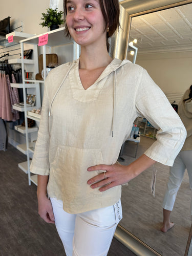 Lulu-B Stone Linen Hoodie