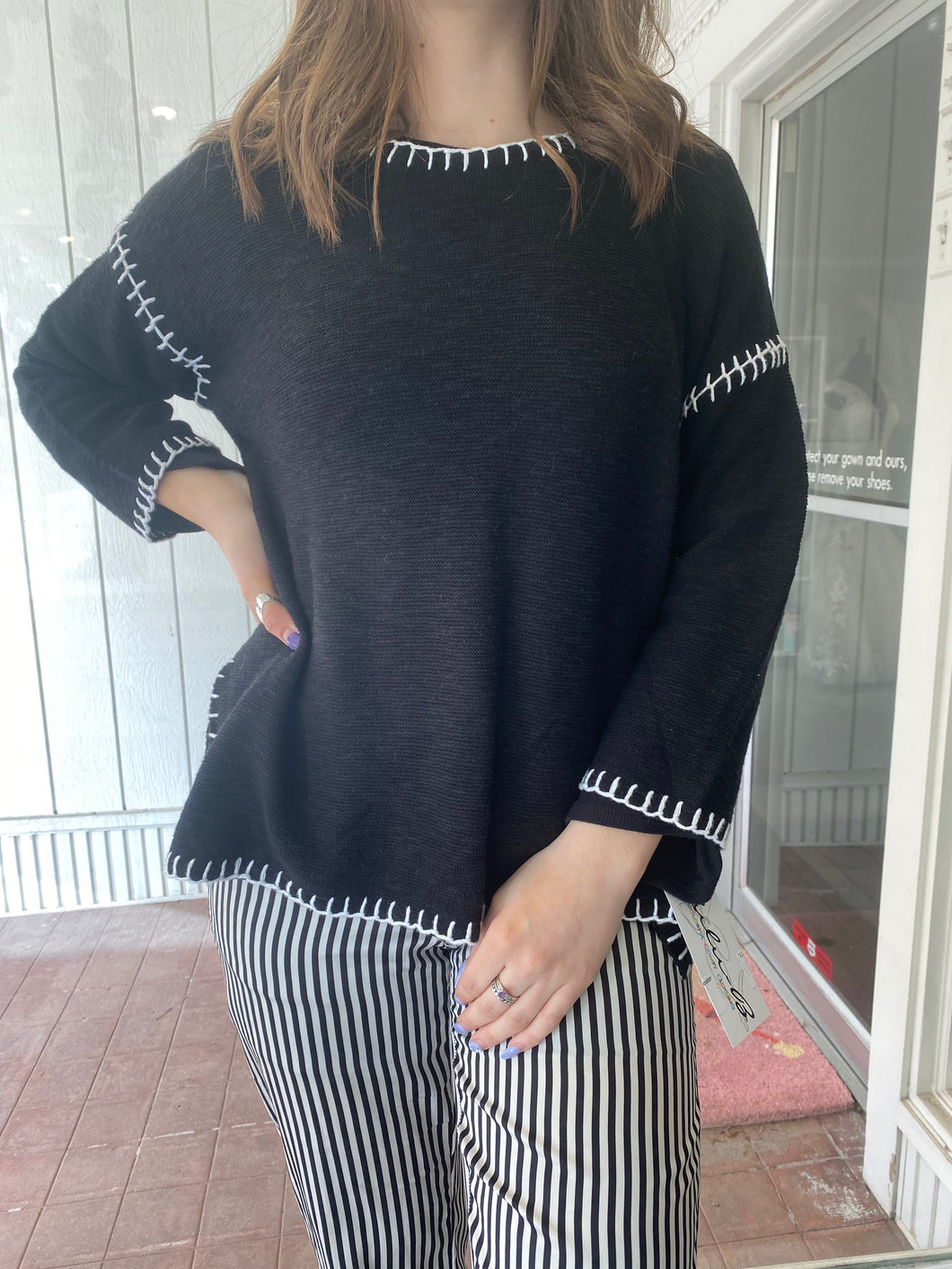 Lulu B Laced 3/4 Sleeve Sweater