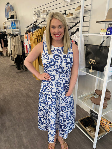 Charlie B. Navy Cotton Voile Dress