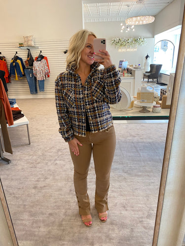 Charlie B. Tweed Boxy Crop Jacket