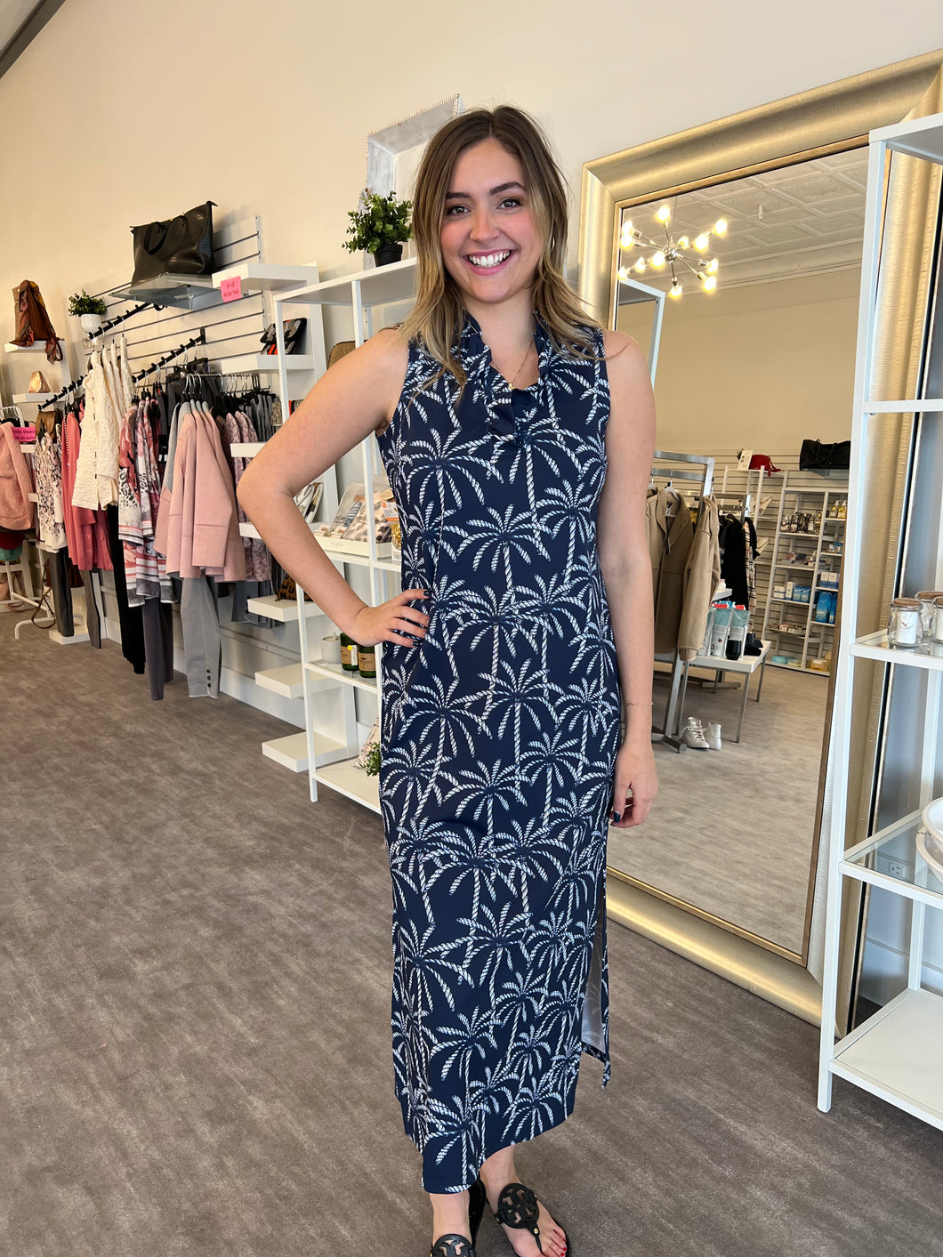 lulu b maxi dresses Lulu-B Ruffle Sleeveless Maxi Dress- Black