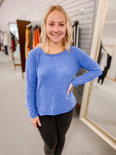 Blue Chenille Sweater