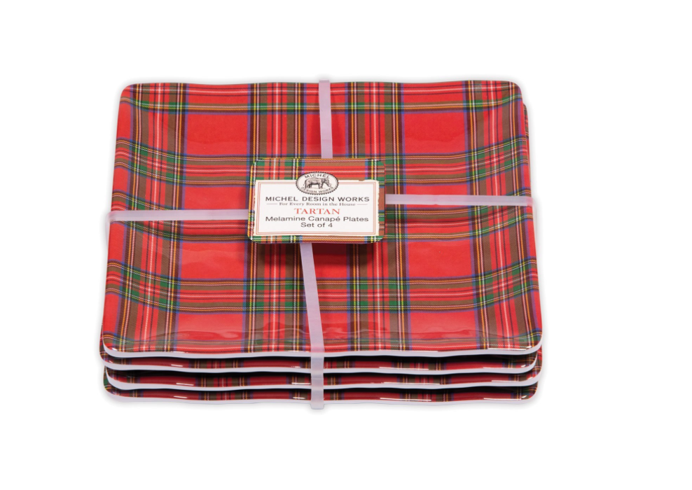 Tartan Melamine Serveware Canape Plate