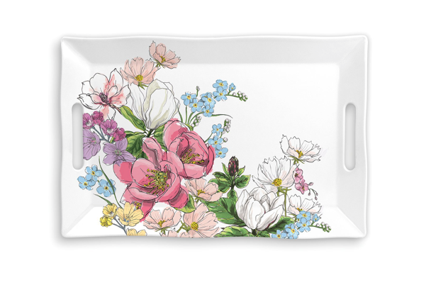 Magnolia Melamine Serving Tray