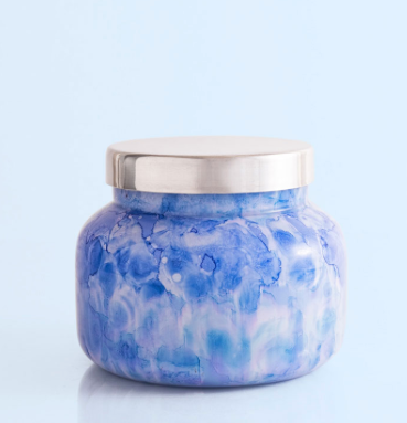 Blue Jean Watercolor Candle