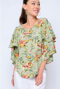 Ivy Jane Flouncy Floral Sleeve Top
