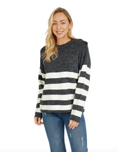 Load image into Gallery viewer, Baciano Charcoal Stripe Sweater