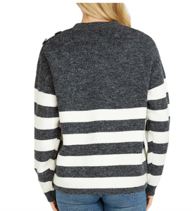 Baciano Charcoal Stripe Sweater