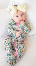 Load image into Gallery viewer, Vintage Garden Snuggly Ruffle Footed Pajamas