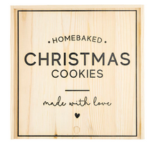 Load image into Gallery viewer, LARGE SWEETS WOOD BOX - CHRISTMAS COOKIES