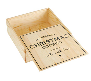 LARGE SWEETS WOOD BOX - CHRISTMAS COOKIES