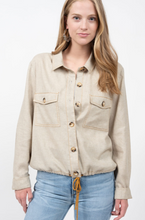 Load image into Gallery viewer, Ivy Jane Drawstring Linen Shirt Jacket