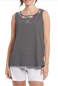 Tribal Sleeveless Embroidery Top