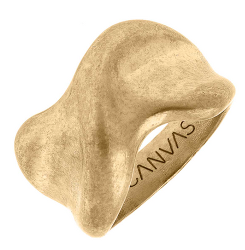 August Statement Ring -Worn Gold