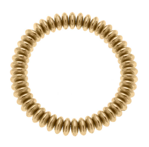 Channing Metal Plated Disc Bracelet - Worn Gold