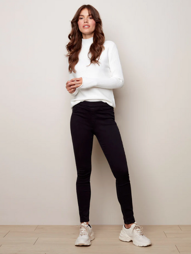 Charlie B. Twill Pull-On Pants - Black