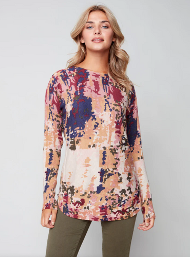 Charlie B. Printed Knit Sweater - Multicolor