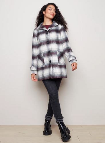 Charlie B. Funnel Collar Coat - Fig
