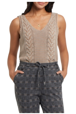 Tribal Taupe Sweater Vest