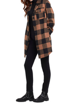 Load image into Gallery viewer, Tribal Sepia Long Plaid Shacket