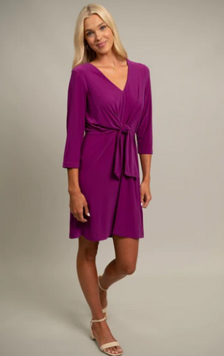3/4 Sleeve Tie Front Dress