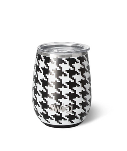 Houndstooth Stemless Wine Cup