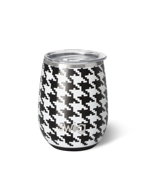 Houndstooth Stemless Wine Cup