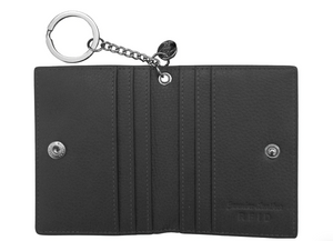 Leather Key Ring Flap Card Case