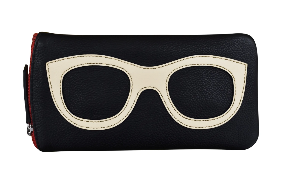 Leather Eyeglass Case w/ Eyeglass Design