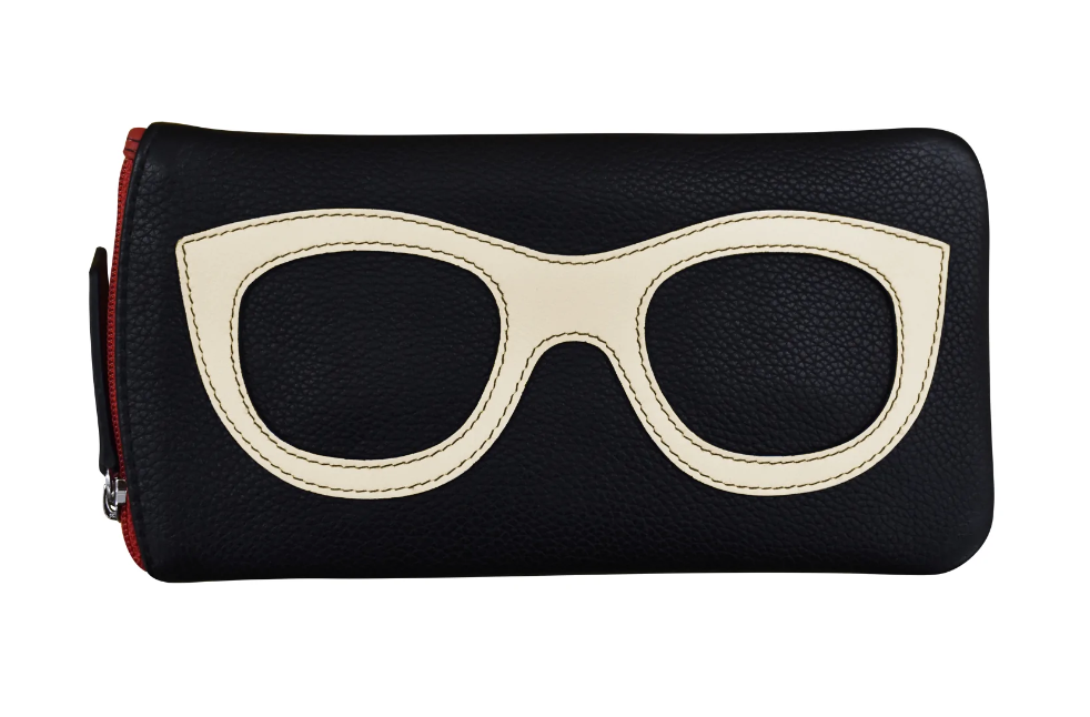 Leather Eyeglass Case w Eyeglass Design Modern Dress