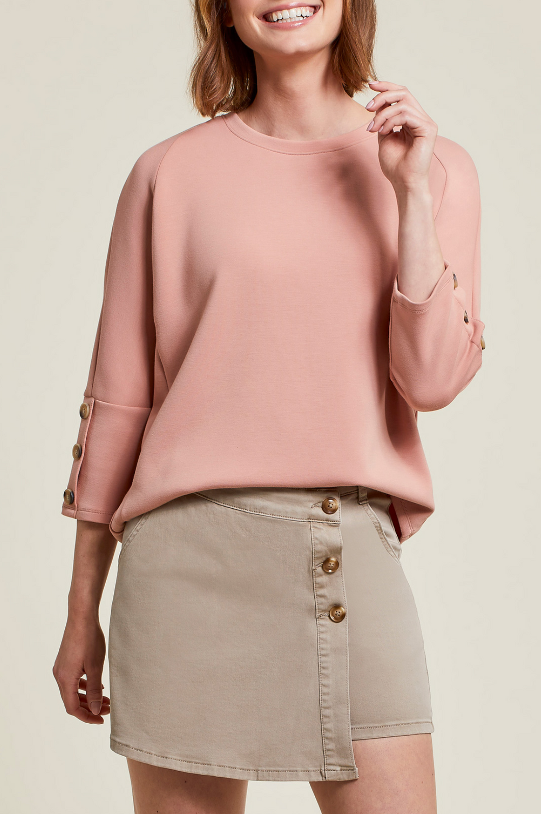 Clay 3/4 Sleeve Crewneck Top