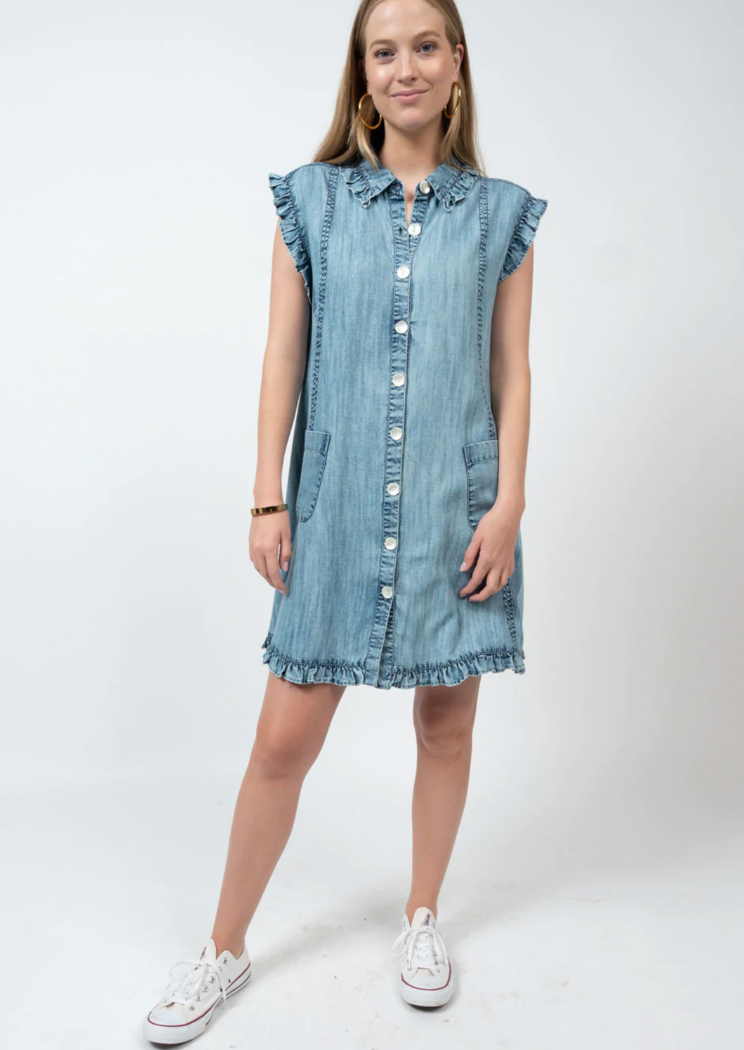 ivy jane denim dress Ivy Jane Denim Tiered Dress