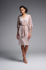 Joseph Ribkoff Rose Draped Sleeve Dress