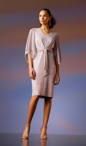 Joseph Ribkoff Rose Draped Sleeve Dress