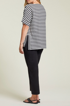 Load image into Gallery viewer, Tribal Black Stripe Boat Neck Top