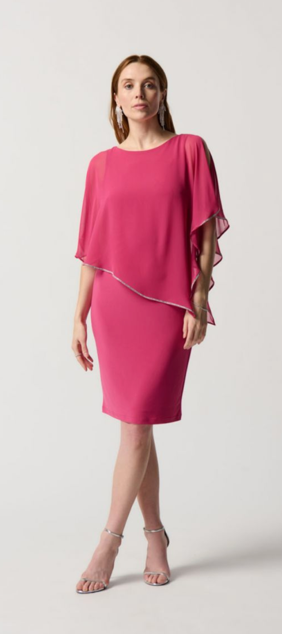 joseph ribkoff chiffon overlay dress Joseph Ribkoff Chiffon Overlay Mini Dress