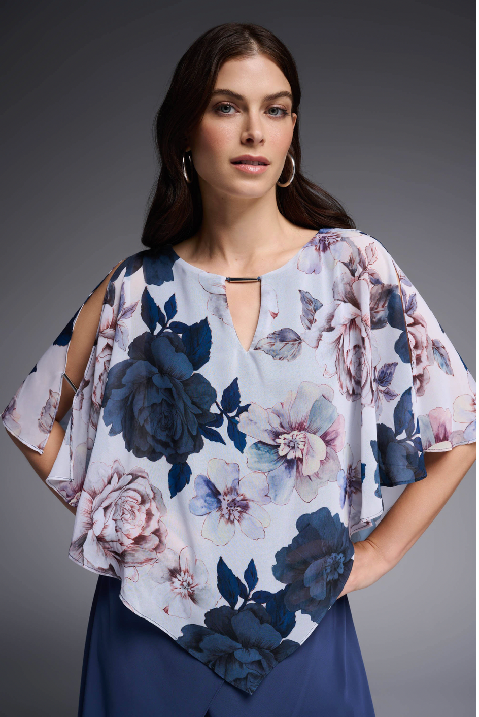Joseph Ribkoff Floral Chiffon Top