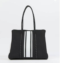 Load image into Gallery viewer, The Ella Tote Black With White Stripes