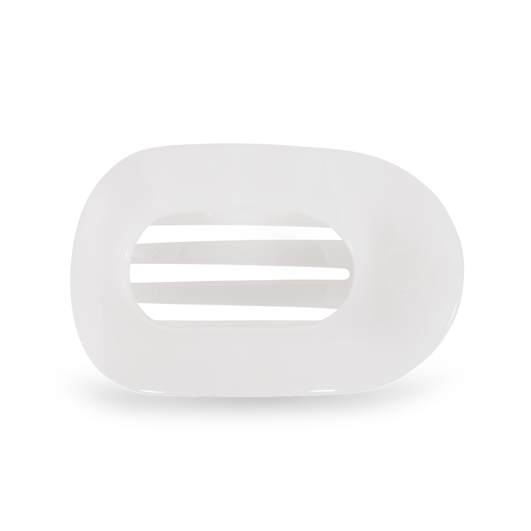 Coconut White Medium Flat Round Clip