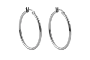 1.18" SILVER VALENTANO HOOP EARRING