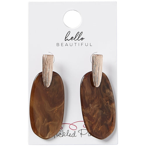 Brown Swirl Earrings